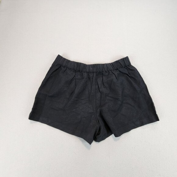 Loft Ann Taylor NEW Pleated Pull On Linen Blend Shorts Black Preppy Boat Short L - Picture 11 of 13